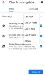 Chrome pour Android : supprimer l'historique