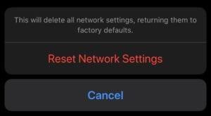 iPhone: ripristina le impostazioni di rete