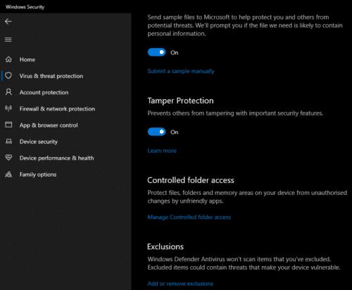 Windows 10 : Comment exclure un fichier de Windows Defender