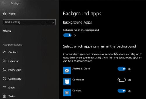 Windows 10：バックグラウンドで実行できるアプリを構成する