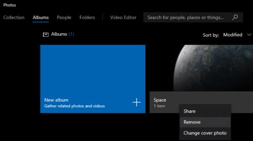 Windows 10: rimuovi un album nell'app Foto