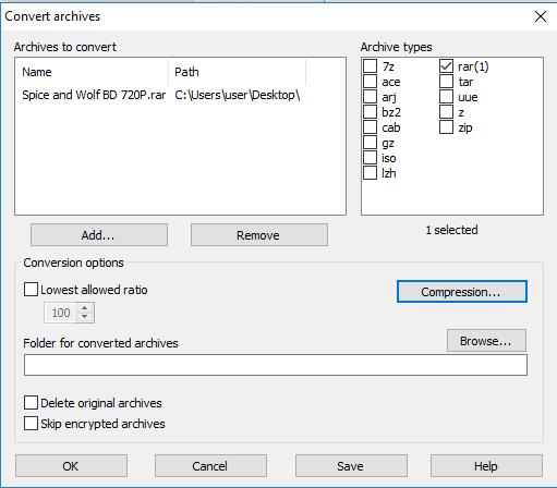 Come convertire un file RAR in ZIP