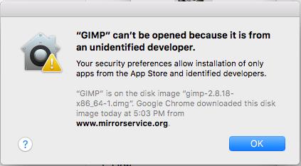 MacOS：禁用“{appname} 無法打開，因為它來自身份不明的開發者”