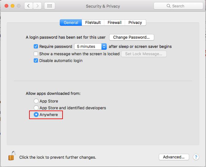 MacOS: Desative “{appname} não pode ser aberto porque é de um desenvolvedor não identificado”