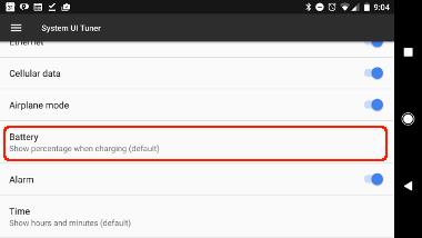 Google Pixel：通知バーでバッテリーの割合を有効にする
