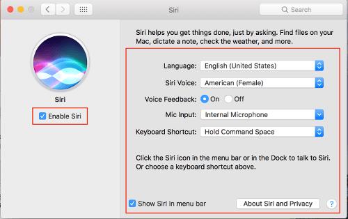 Comment activer Siri dans MacOS Sierra