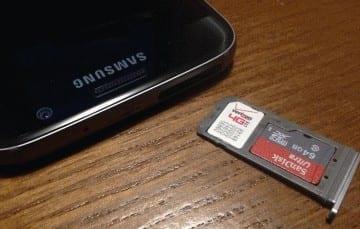 Galaxy S8+: SD-kaart simkaart