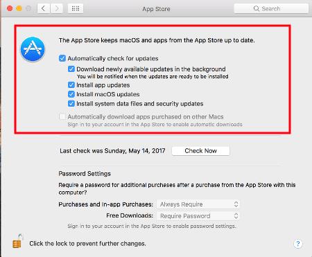 Disattiva la schermata di aggiornamento del software Apple
