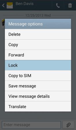 Android: Khóa một tin nhắn văn bản để làm gì?