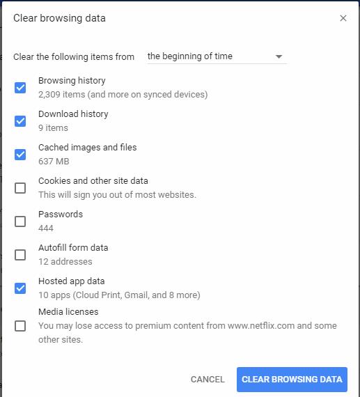 GoogleChromeでキャッシュをクリアする方法