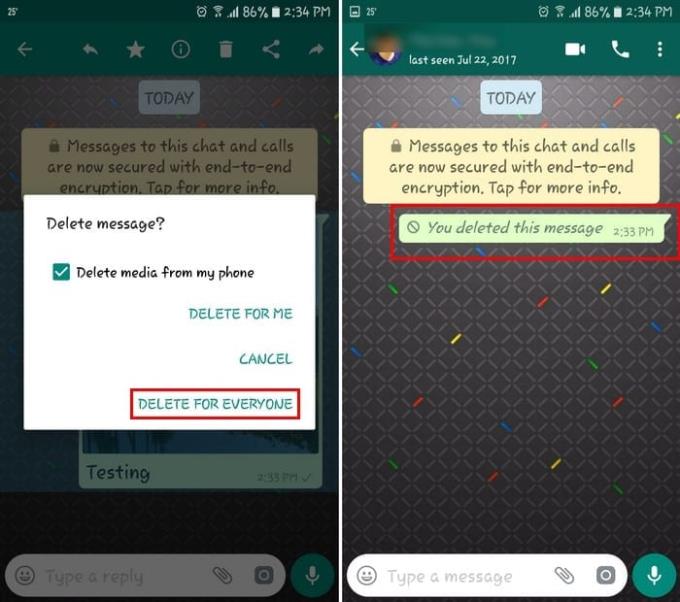 WhatsApp：メッセージを送信しない