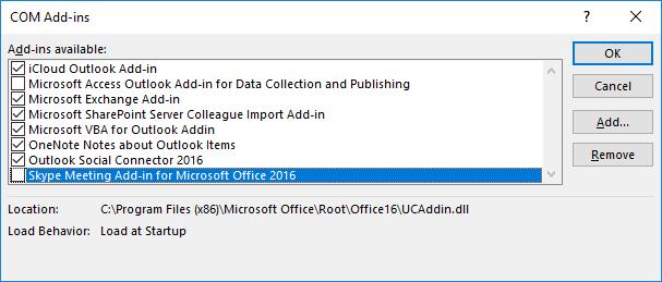 Outlook: abilita/disabilita i componenti aggiuntivi