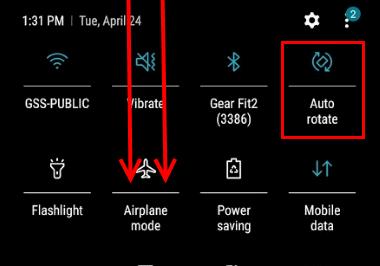 Galaxy S9: 화면 회전 활성화/비활성화