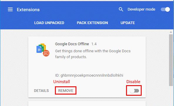 Cách xóa hoặc tắt tiện ích mở rộng trong Google Chrome