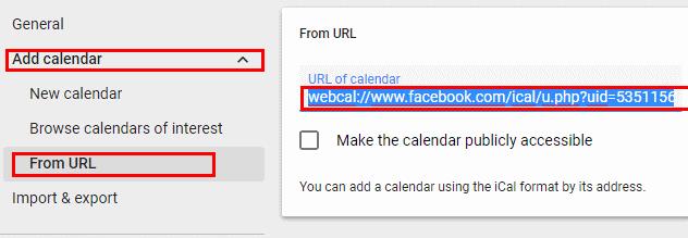 Agregar eventos de Facebook a Google Calendar