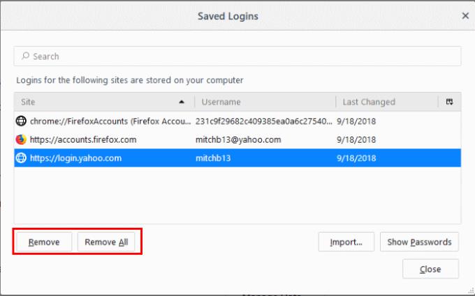 Eliminar contraseña guardada en Firefox