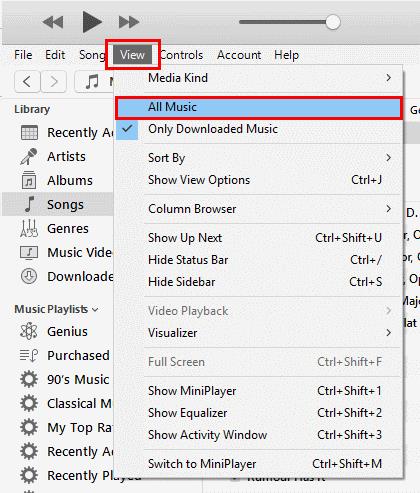 Cách hiển thị hoặc ẩn iCloud Music trong iTunes
