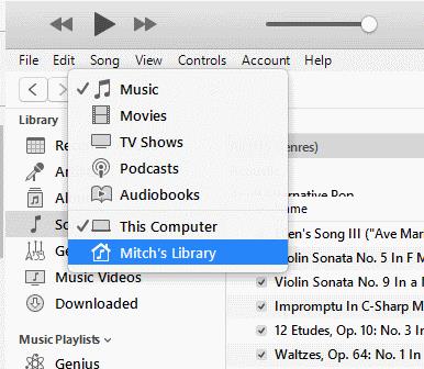 iTunes 12：ホームシェアリングを使用してコンピュータ間で音楽ファイルをコピーする
