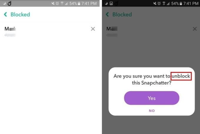 Come bloccare e sbloccare qualcuno su Snapchat