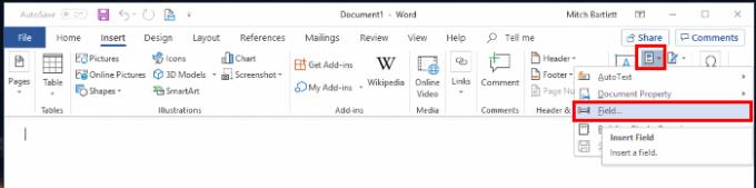 Word 2019 & 2016: Chèn ngày tự động cập nhật