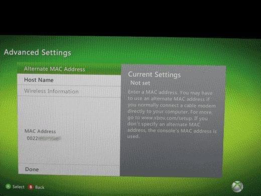 what is a mac address for xbox 360