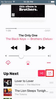 Configurar la canción para que se repita en iPhone, iPad y iPod Touch