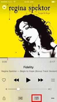 Configurar la canción para que se repita en iPhone, iPad y iPod Touch