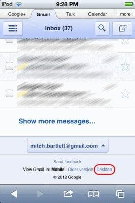 Afficher la version complète de Gmail sur iPad ou iPhone