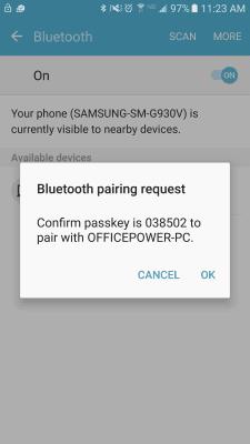 Bluetooth経由でAndroidとWindows10間でファイルを転送する