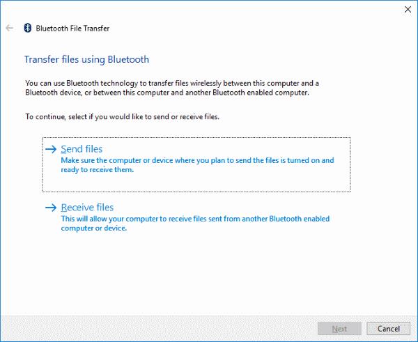 Transferir archivos entre Android y Windows 10 a través de Bluetooth