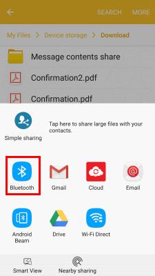Transferir arquivos entre Android e Windows 10 via Bluetooth