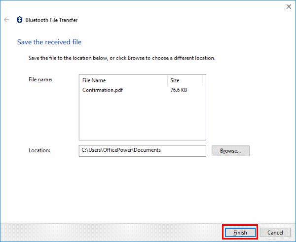 Transferir arquivos entre Android e Windows 10 via Bluetooth