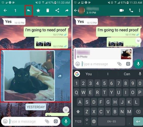 Whatsapp：特定のメッセージに返信する方法