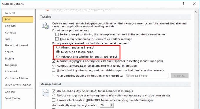 Outlook2019 / 2016で電子メールの開封確認を有効にする