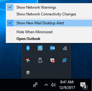 Attiva/disattiva il suono di notifica della posta in Outlook 2016