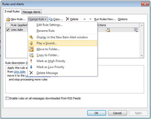 Bật / Tắt âm thanh thông báo thư trong Outlook 2016