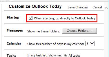 Outlook 2019/365: abilitare o disabilitare "Outlook oggi" all'avvio