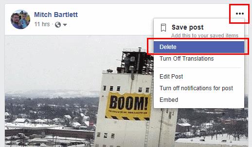 Come eliminare lo stato di Facebook