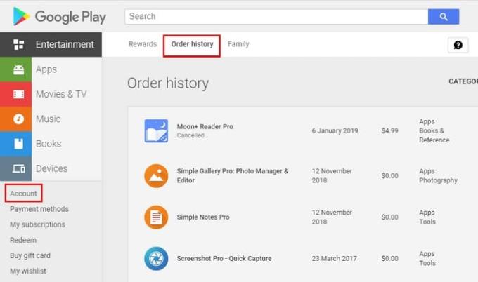 Cómo obtener un reembolso en Google Play