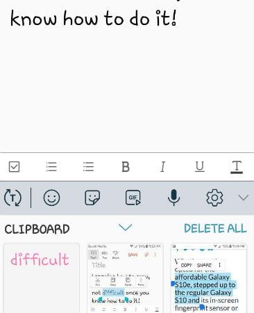 Cách cắt, sao chép và dán trên Samsung Galaxy S10