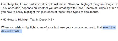 Come evidenziare il testo in Google Documenti