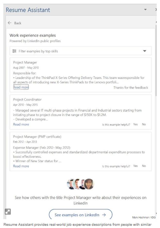 LinkedInの新しい仕事にMicrosoftWordの履歴書アシスタントを使用する
