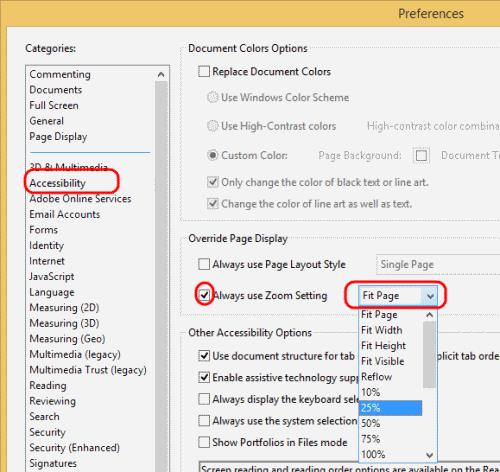 Adobe Reader: cambiar la configuración de zoom predeterminada