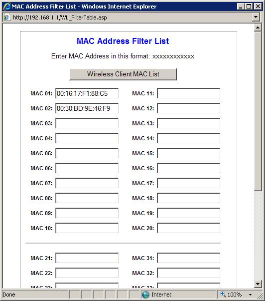 Bloquear conexiones a su enrutador Linksys por dirección MAC