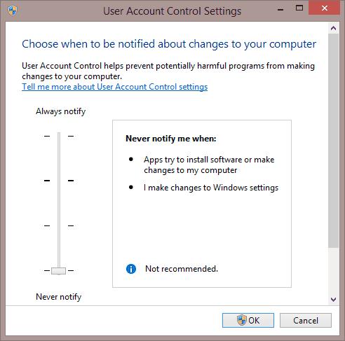 Abilita o disabilita il controllo dell'account utente (UAC) in Windows 10, 8 o 7