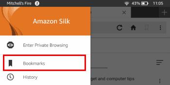 Kindle Fire: aggiungi/elimina segnalibri per le pagine Web