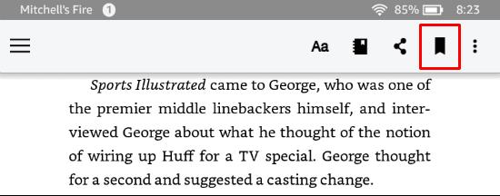 Kindle Fire：本のページをブックマークする方法