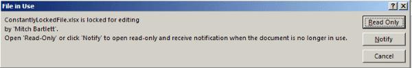 Excel: correzione degli errori "Il file è bloccato per la modifica/in uso"