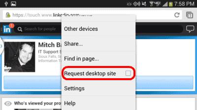 LinkedIn: come visualizzare il sito Web in versione completa su Android o iPhone