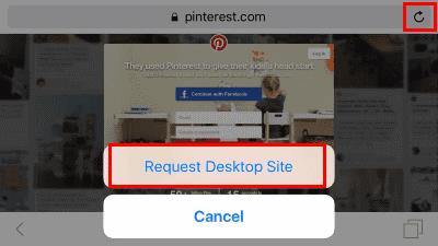 Pinterest：iPad、iPhone、iPodTouchでウェブサイト全体を表示する方法